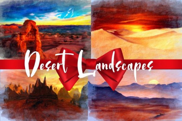 Download Desert Landscapes Watercolor Vignette - Watercolor Collection