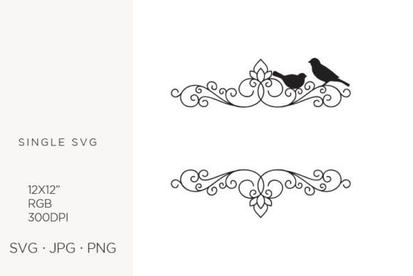 Download Elegant Scroll Frame with Birds - Premium Resources