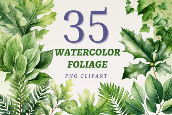 Download Watercolor Foliage PNG Bundle - Watercolor Collection