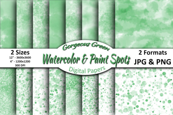Download Pastel Green Watercolors &amp; Paint Spots - Watercolor Collection