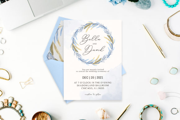 Download Blue Floral Watercolor Wedding Template - Watercolor Collection
