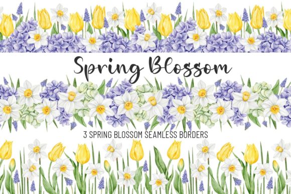 Download Watercolor Seamless Border Spring Flower - Watercolor Collection