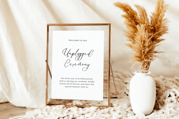 Download Wedding Unplugged Ceremony Sign Template - Premium Bundle