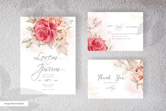 Download Watercolor Red Florals Wedding Template - Watercolor Collection
