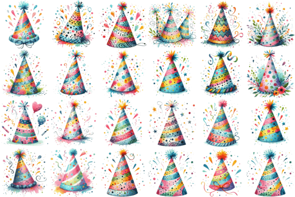 Download 22 Watercolor Party Hat Clipart Bundle - Watercolor Collection