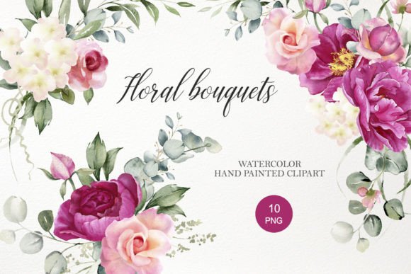 Download Watercolor Floral Bouquet Clipart PNG - Watercolor Collection
