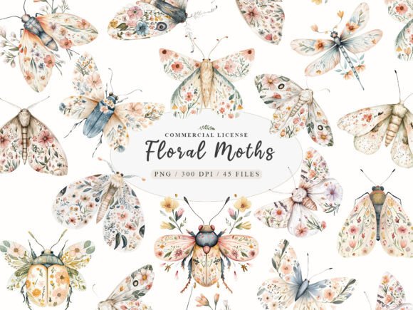 Download Watercolor Botanical Floral Luna Moth - Watercolor Collection