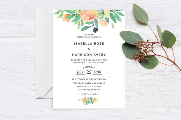Download Green Watercolor Floral Wedding Template - Watercolor Collection
